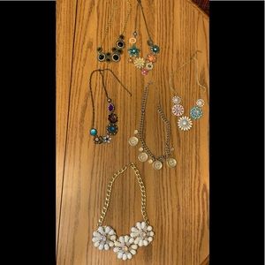 6 statement necklaces adjustable necks costume jewelry